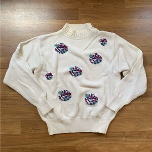 Handloomed & Embroidered Sweater, Small